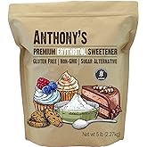 Anthony's Erythritol Granules, 5 lb, Non GMO, Sweetener, Keto &amp; Paleo Friendly