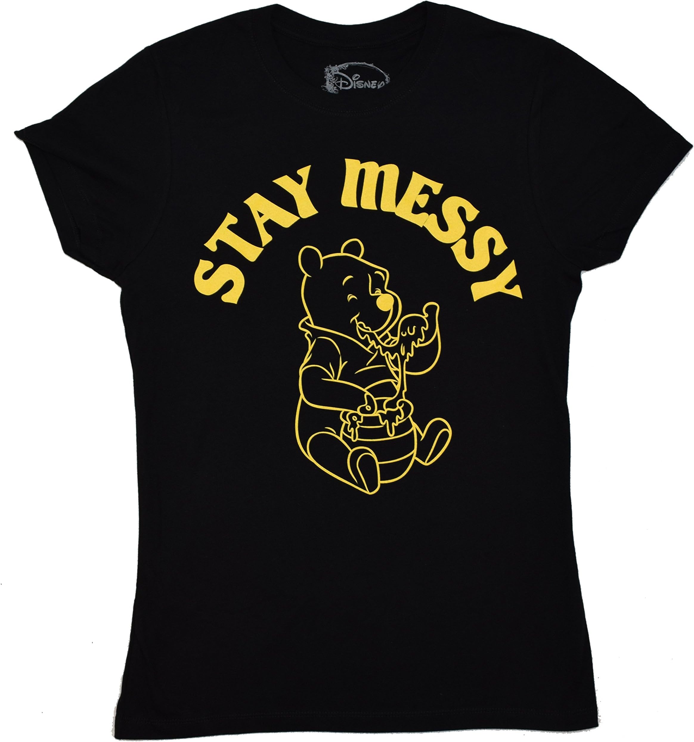 Winnie the Pooh Stay Messy Juniors T-shirt (XXL , Black)