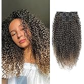 Curly Clip in Hair Extensions for Black Women 6PCS Protein Silk Kinky Curl Hair Extensions, Soft Natural Look, Lightweight, Tangle-Free, Long-Lasting, Easy to Install, Budget-Friendly