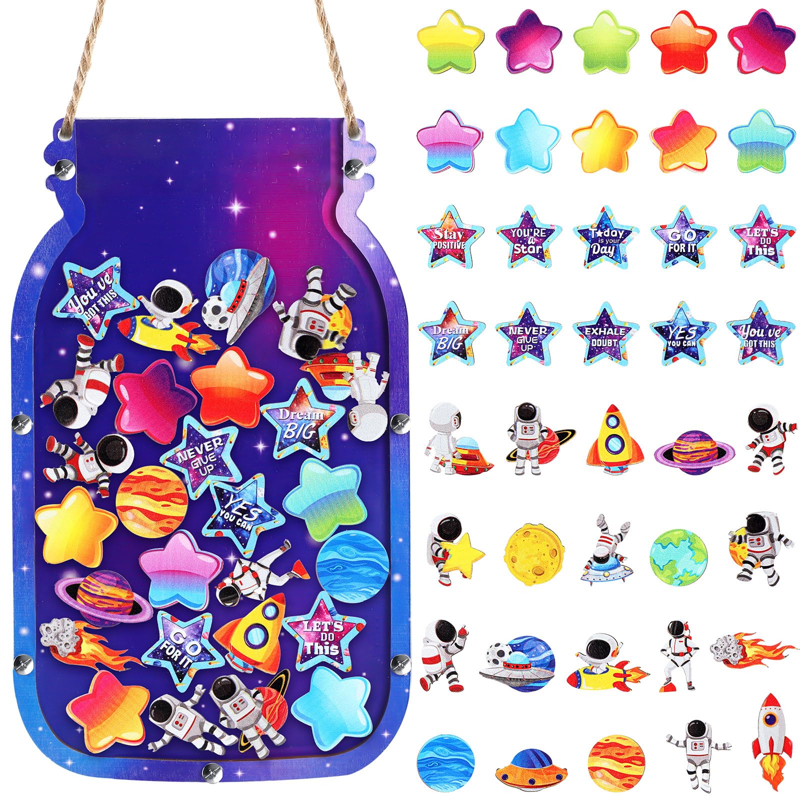 Mua Treela Outer Space Reward Mason Jar for Kids Bulletin Board Reward ...