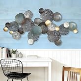 ZZYYZZ Large Metal Wall Art, Boho Lotus Leaf Metal Wall Decor, 52" x 26" | 3D Stacked Flower Wall Art D&eacute;cor, 3D Layered Green Metal Texture, for Living Room Bedroom Outdoor Indoor Dining Room