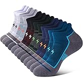 Cirorld Mens Ankle Running Socks, Athletic Cushioned Low Cut Moisture Wicking Cotton Short Sports Socks, 6 Pairs