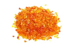 Alan Stone High Luster Reflective Fire Glass Gravel,Fire Gems,Fire Drops,Fire Glass Pebbles Stones Beads Chips for Fire Pit Fish Tank Aquarium Garden,3-6mm 305g/0.67lb (Orange Yellow)