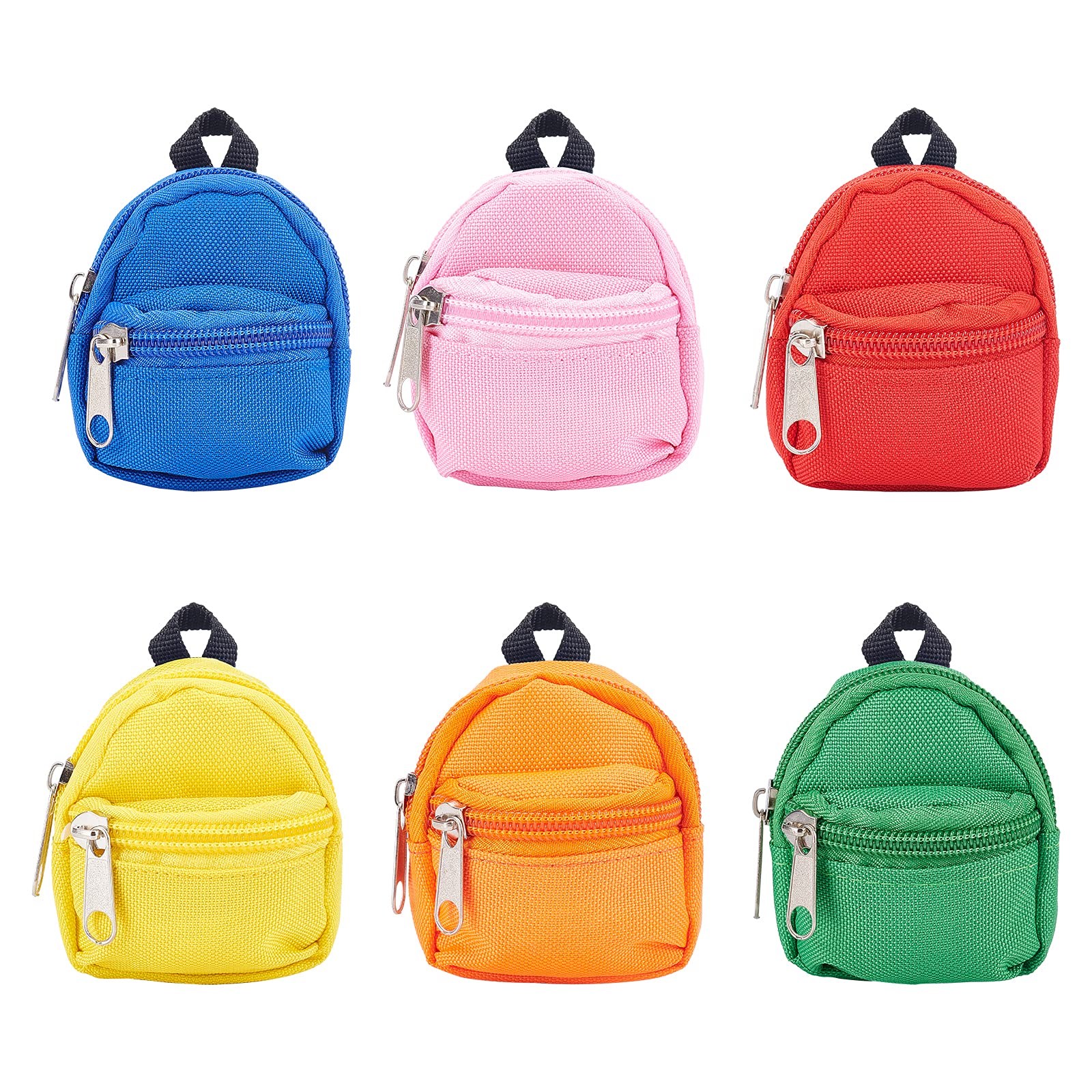 PH PandaHall Mini Backpack, 6 Color, Fashion, Mini Bag for Bag Pendant Decoration, Unisex, Solid, Hand Wash Only, 1.0 Unit Count