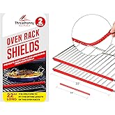 Silicone Oven Rack Shield Guard, Extra Long 22” Red (2 Pack), Full Length Fit on Standard-sized USA Ranges - Heat Resistant O