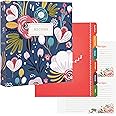 Jot & Mark 8.5" x 9.5" 3 Ring Recipe Binder with 50 Matching 4x6 inch Recipe Cards, 25 Top & Bottom Binder Sleeve Sheet Protector, 5 Full-Page Undivided Sleeves, 6 Sturdy Divider Tabs, Garden Floral