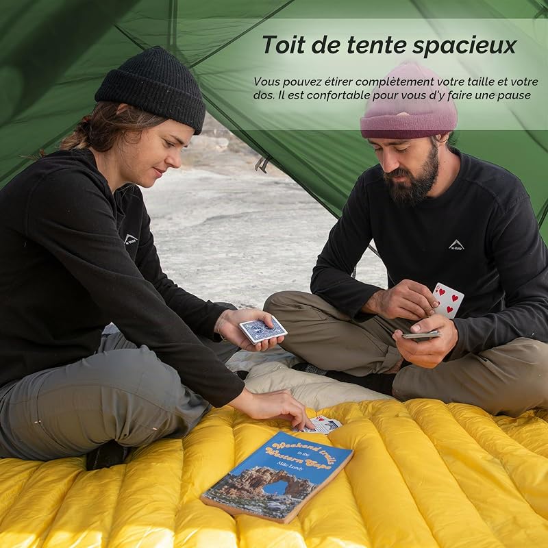 Mongar Tente de Camping Double Ultralégère en Silicone 210T pour 2 Personnes (210T Verde Foresta)