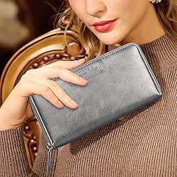 FT FUNTOR Wristlet Wallets for Women, Ladies PU