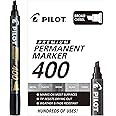 PILOT Premium 400 Permanent Markers, Broad Point Chisel Tip, Black Ink, Box of 12 (SA4-BLK)