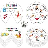 AsodSway Religious Paper Crafts Coloring Wheel, 72P Easter Sunday School Bible Story Truths Coloring Cards DIY Crafts Make Your Own Christ Jesus Wheel Christian Cross Art Cards Holiday Gift for Kids
