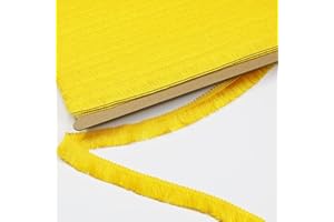 dlboboai Yellow Fringe Tassel Trim Lace Polyester Macrame Tassel lace 27 Yards 25 mm Wide for Sewing Crafts Clothing Curtains Accessories Lampshade Home DIY Decoration (Yellow,25 mm Wide)