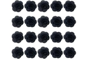 BETITETO 20pcs Flower Lace Applique Exquisite 3D Embroidery Floral Sew On Patches for Wedding Bridal Dress Clothes Repairing Hair Ornaments Sewing Craft DIY (Black)
