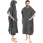 SUN CUBE Surf Poncho Changing Robe with Hood, Wetsuit Changing Hooded Towel | Thick Quick Dry Microfiber, Wetsuit Changing Towel, Surfing Beach Swim Outdoor Sports, Adult Wearable Poncho