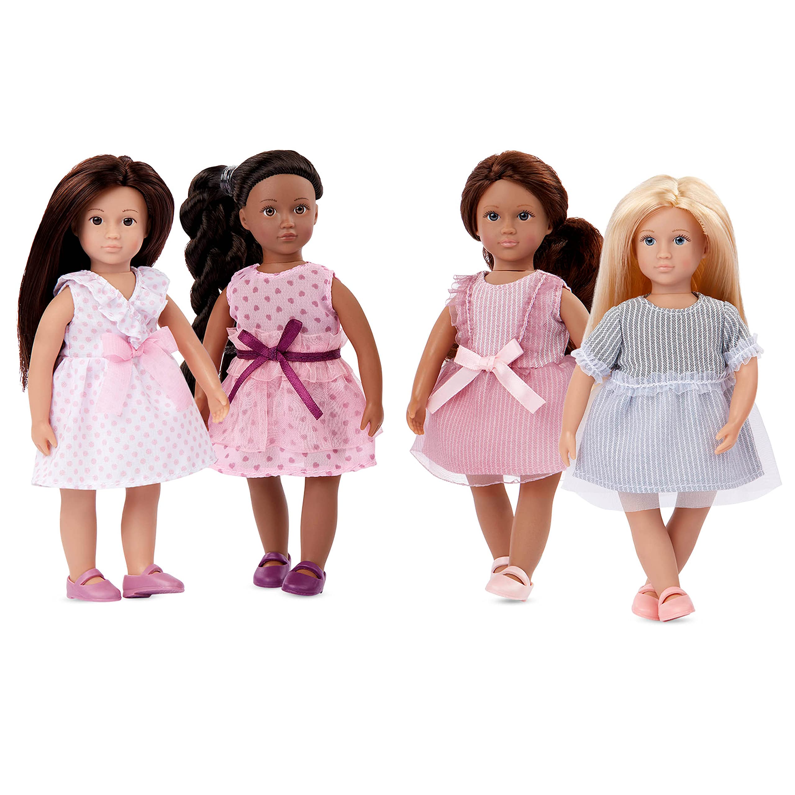 Lori – 4 Mini Dolls – 6-Inch Fashion Dolls – Dresses & Shoes – 3+ Years– Fashion Friends: Nina, Amaya, Chen & Flora