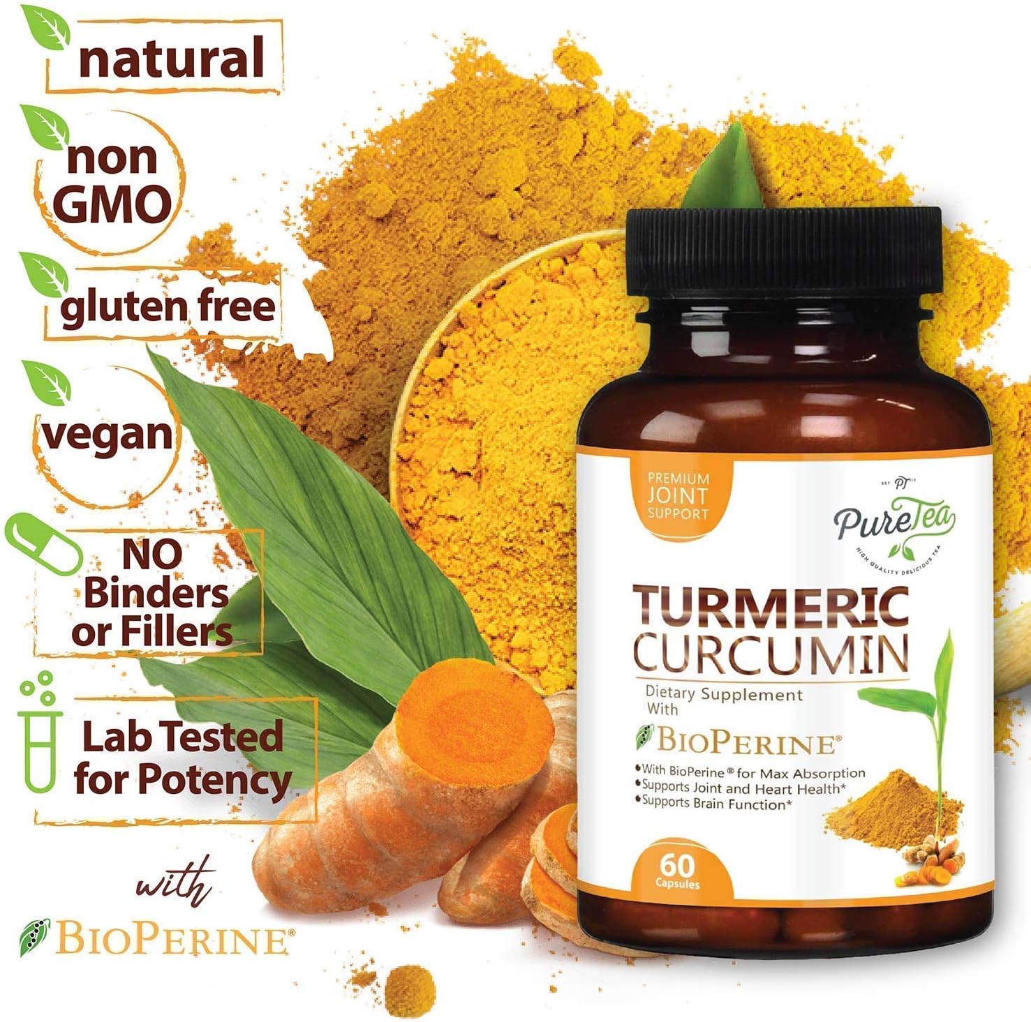Turmeric Curcumin 95 High Potency Curcuminoids 1950mg with Bioperine