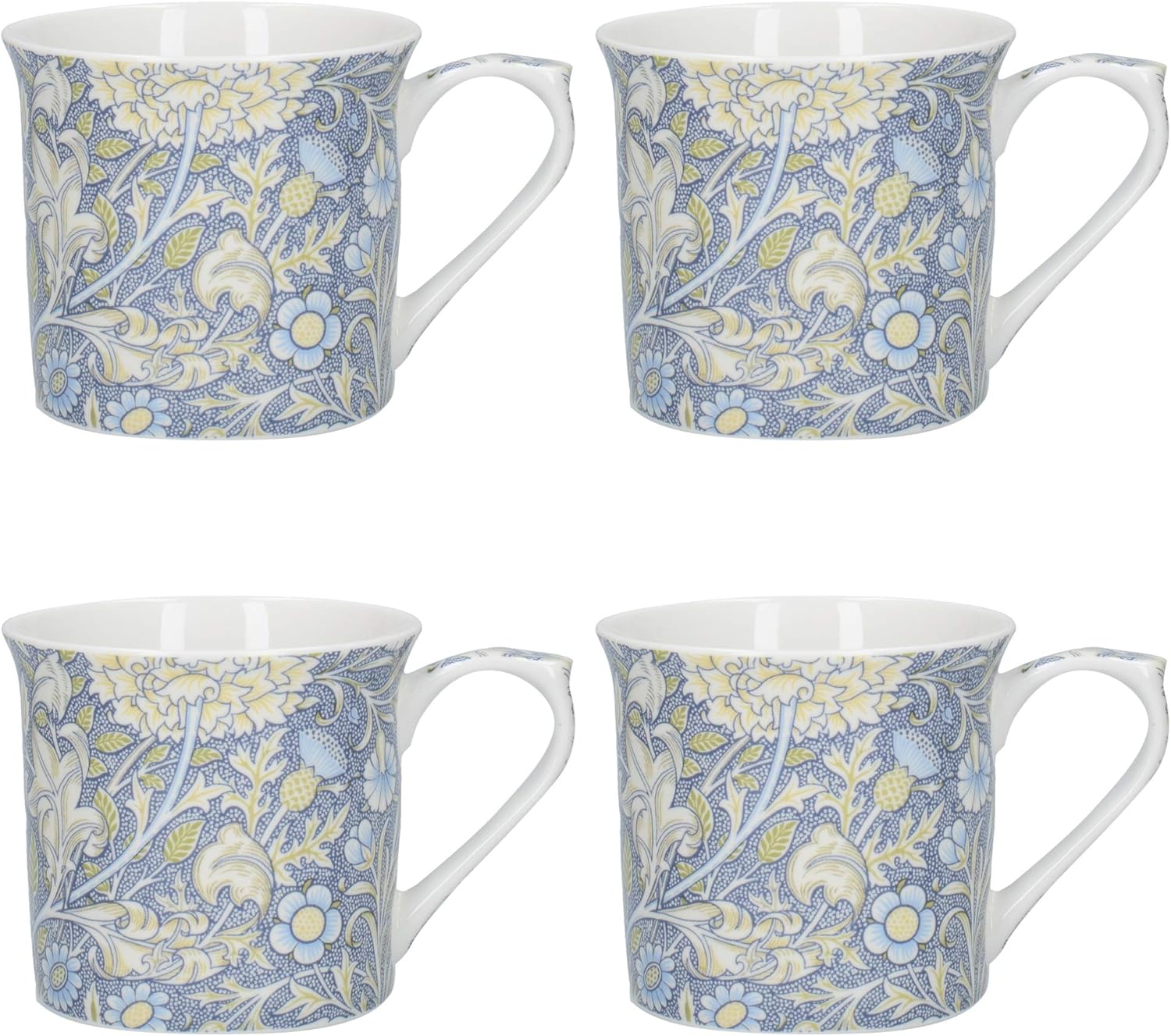 V&A William Morris Coffee Mugs with Printed 'Double Bough' Design, Fine