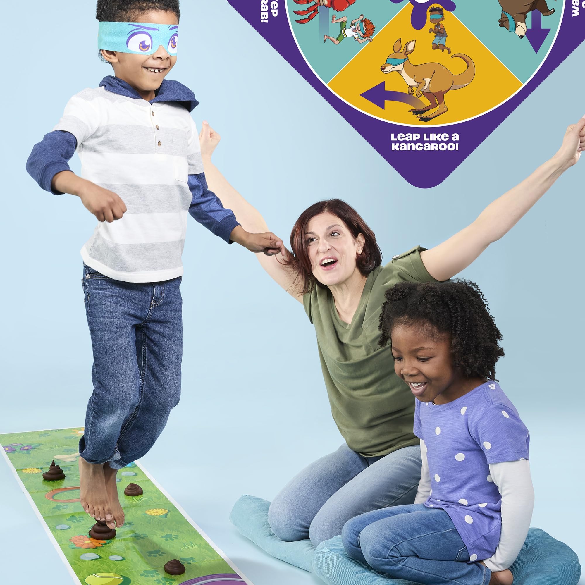 Hasbro Gaming Don't Step in It! Preschool Game I Blindfolded, Poop Party Game | Spinner with 8 Fun Animal Moves | Ages 4+| 1+ Players I Funny Kids Board Games