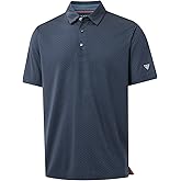 M MAELREG Golf Shirts for Men Moisture Wicking Jacquard Breathable Performance Dry Fit Collared Mens Polo Shirts Short Sleeve