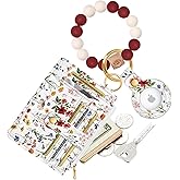 Miss Adola Wallet Keychain Wristlet for Women with AirTag Holder - Cute Design Credit Card Holder Wallets Key Chain Ring Slim Small RFID Air Tag Coin Pocket Purse for Ladies Girls Female,Retro Flower