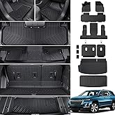 JOULARISE Floor Mat Cargo Mats for 2018-2022 2023 Chevrolet Chevy Traverse 7 Seats Car Mat Accessories, All Weather TPE Backrest and Lower Trunk Cargo Liner (18-23 7 Seats Set)