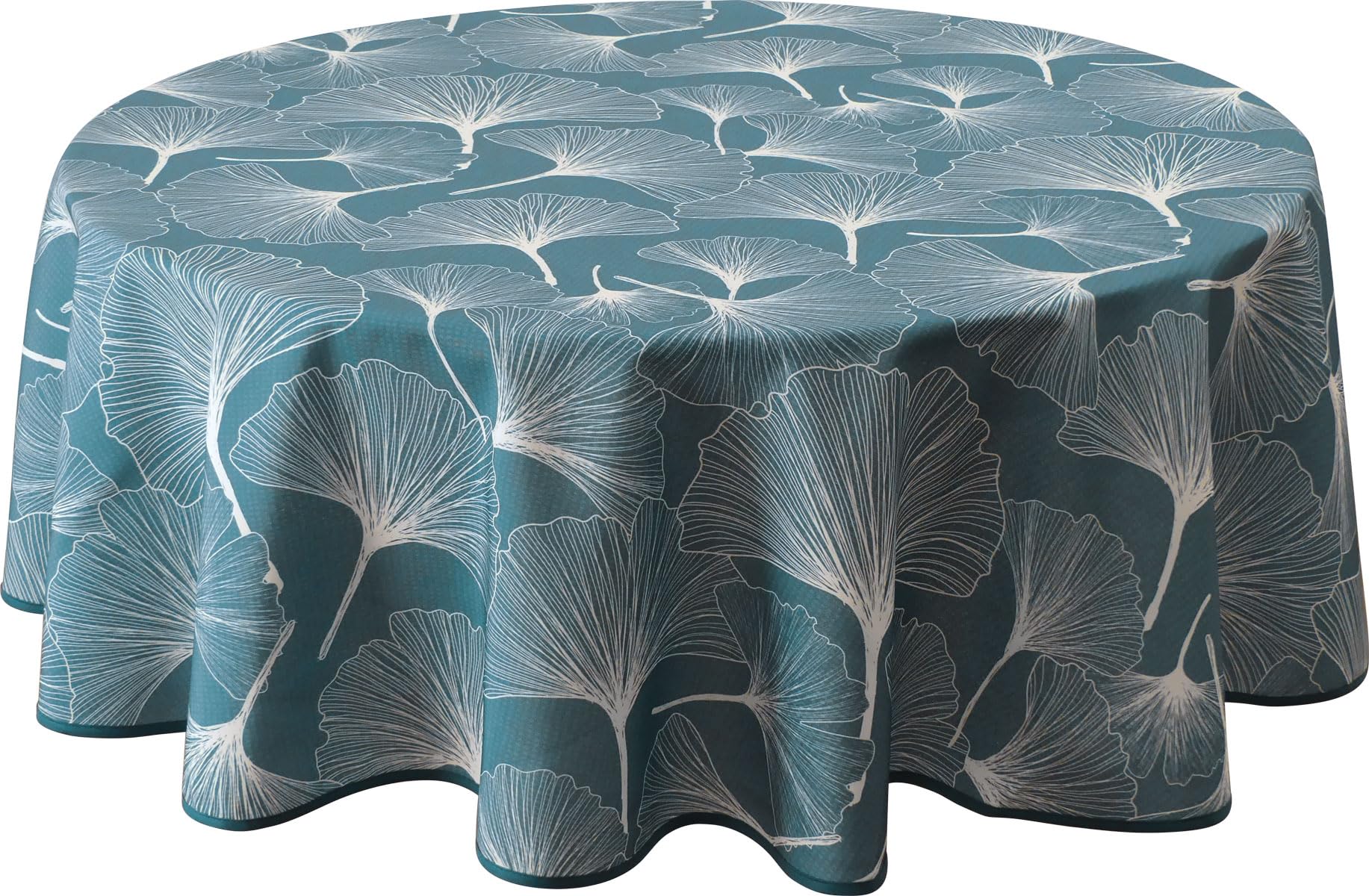 Le linge de Jules Biloba Stain-Resistant Tablecloth Round 160 cm Blue