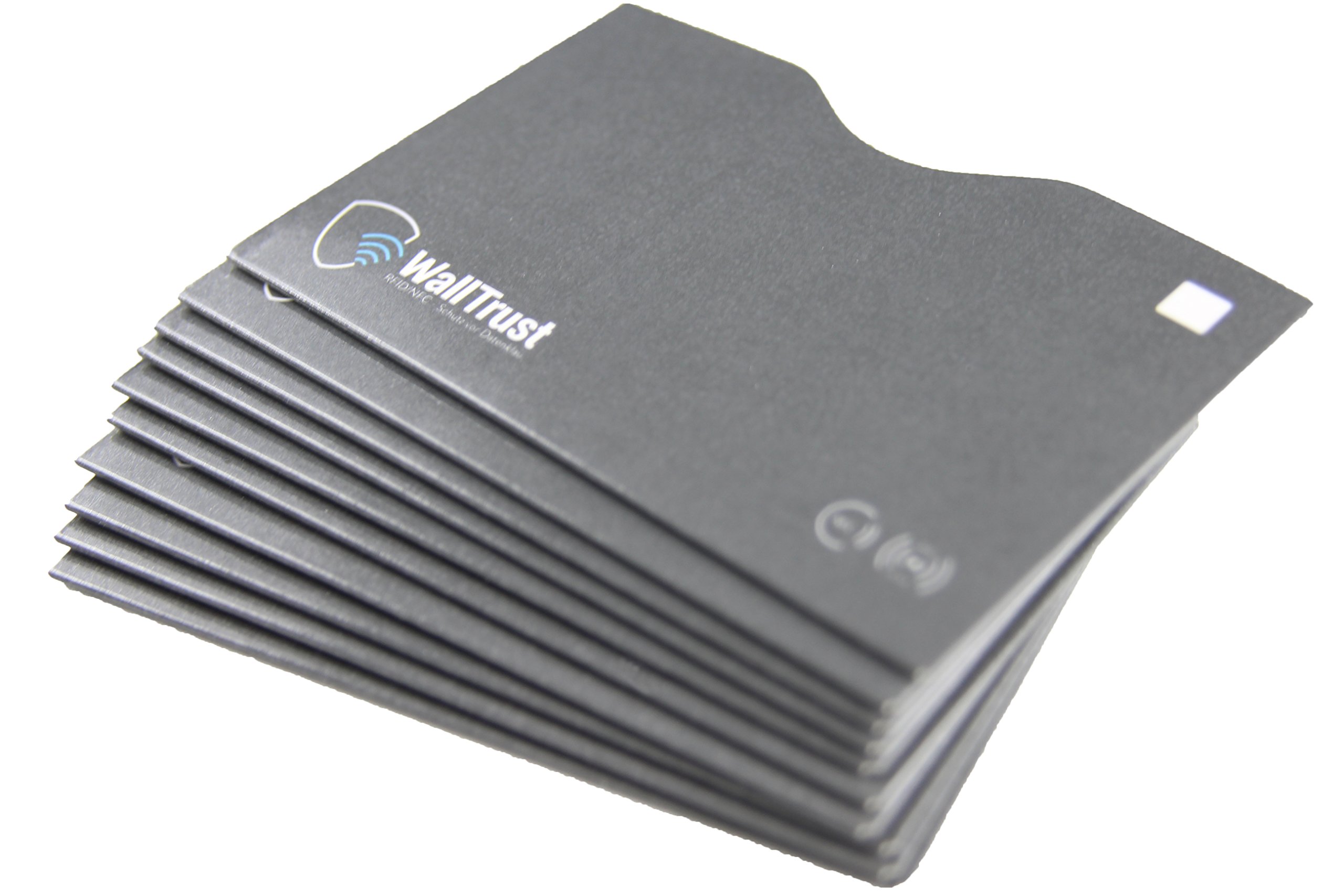 WallTrust® protectoras de RFID NFC | Protección * Aprobado TÜV Alemán * | 10 Fundas para Tarjeta de Crédito Débito Identificación | apertura superior
