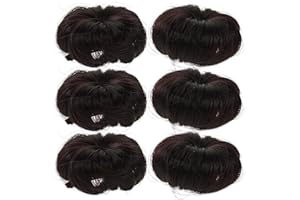 GAROZATION 6pcs Girl's Wig Bag Synthetic Curly Bun Hair Clip for Toddlers for Parties Ballet Casual Updos