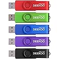 DEEKOO Flash Drive 16GB Thumb Drives Memory Sticks Jump Drive 5Pack 16GB USB 2.0 Flash Drives Mixed Colors: Black Red Blue Purple Green