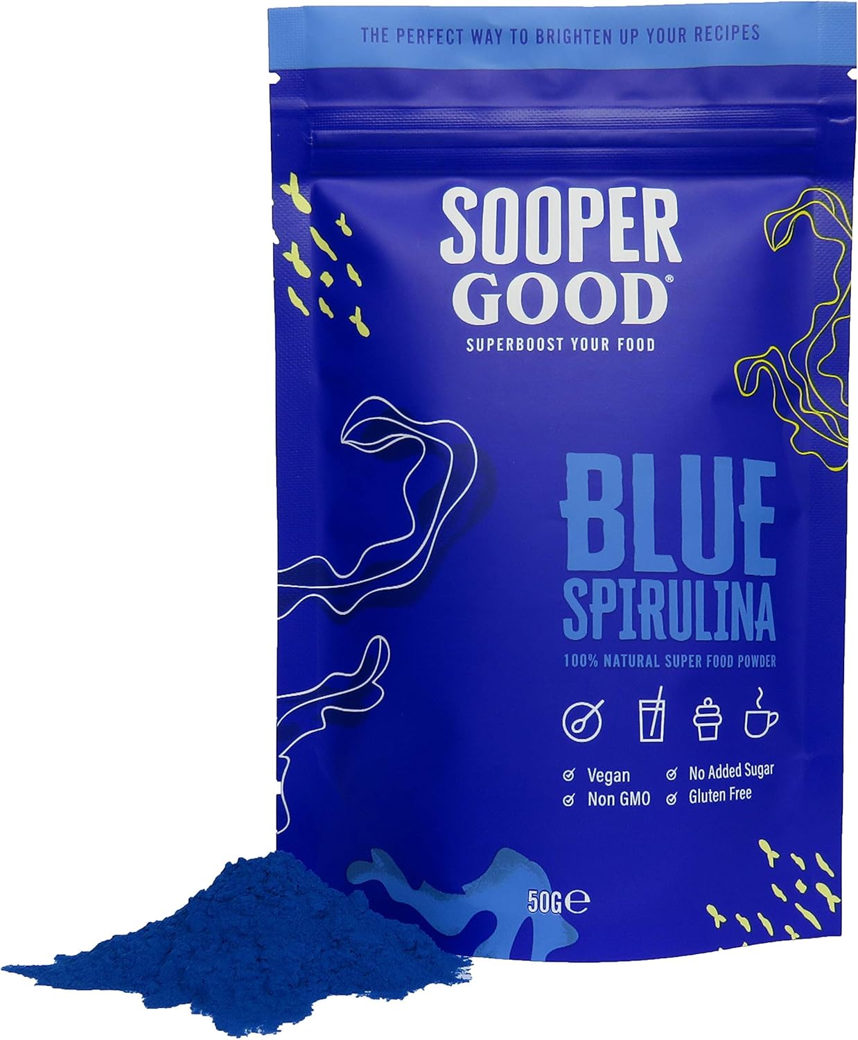 Blue Spirulina Powder by Soopergood 50g 100 Phycocyanin Superfood Natural Vegan