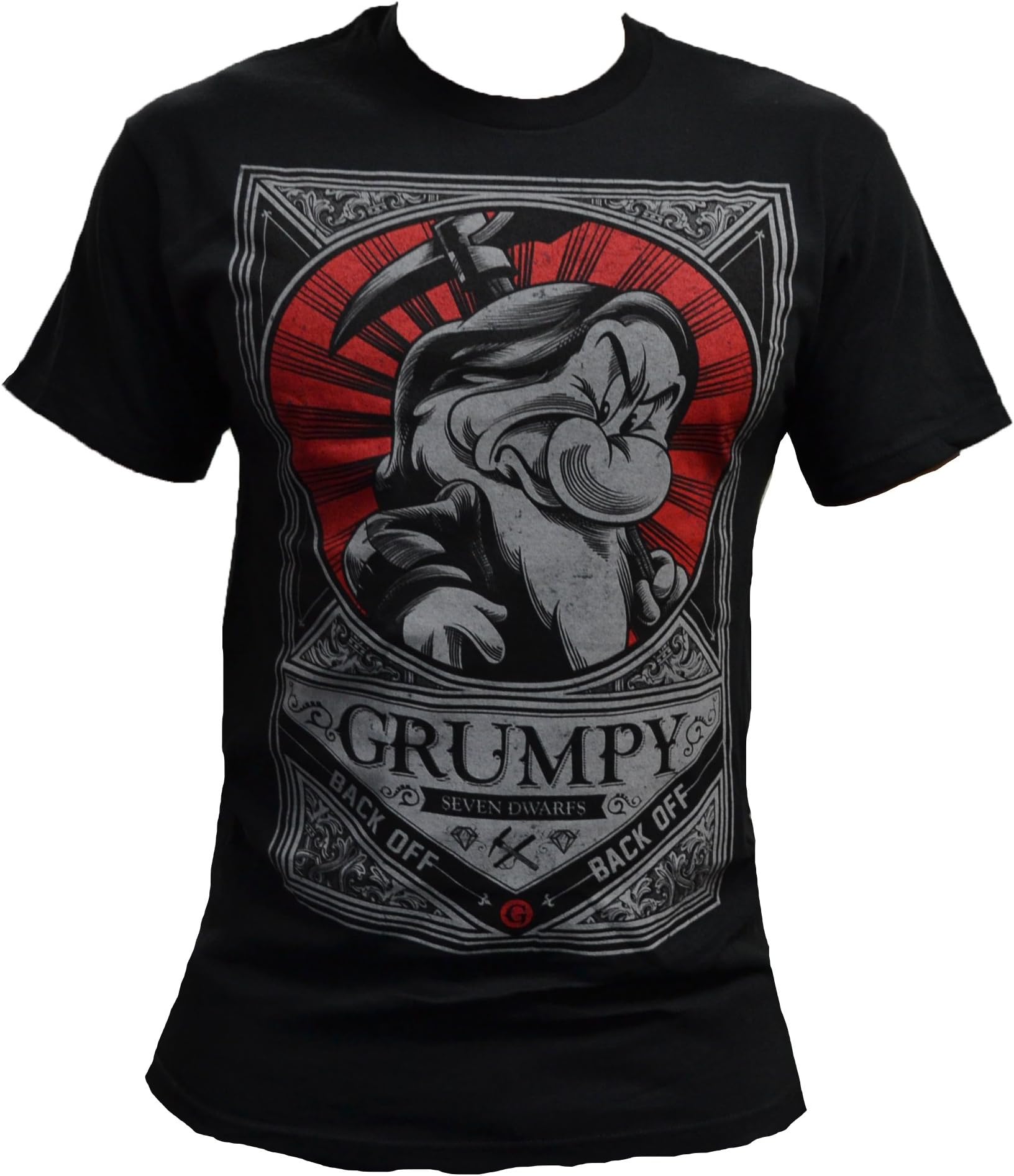 Disney Men's Grumpy Poster T- Shirt Black