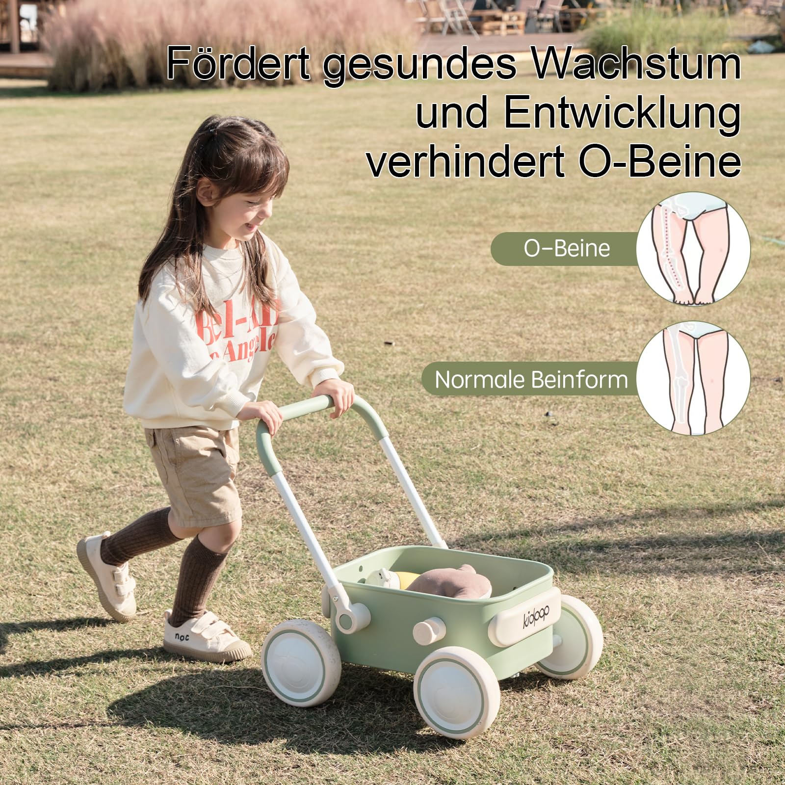 Kidpop PULA 2-in-1 Baby Lauflernwagen, Indoor und Outdoor Baby Spielzeug, Multifunktionale Lauflernhilfe für Baby, Geburtstagsgeschenk für Kleinekinder Kinder 7 Monate - 4 Jahre, Grün 4