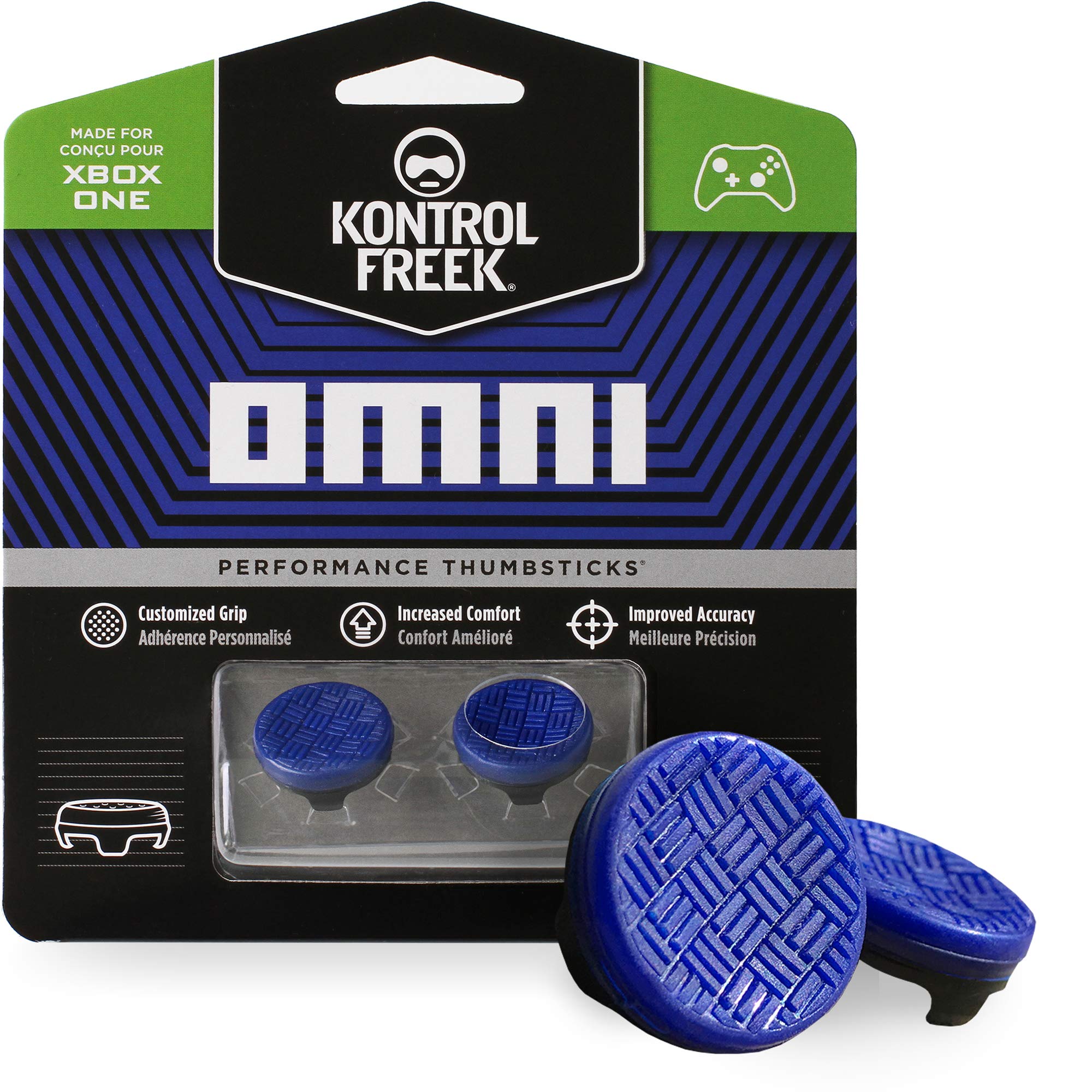 KontrolFreek Omni for Xbox One and Xbox Series X Controller | 2 Performance Thumbsticks | 2 Low-Rise Concave | Blue