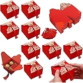 Abaodam Wedding Candy Boxes, 80pcs Chinese Favor Boxes with Tassel for Guests, Creative Bag Table Decorations for Engagement, Wedding, Birthday Party, Baby Shower (Red)