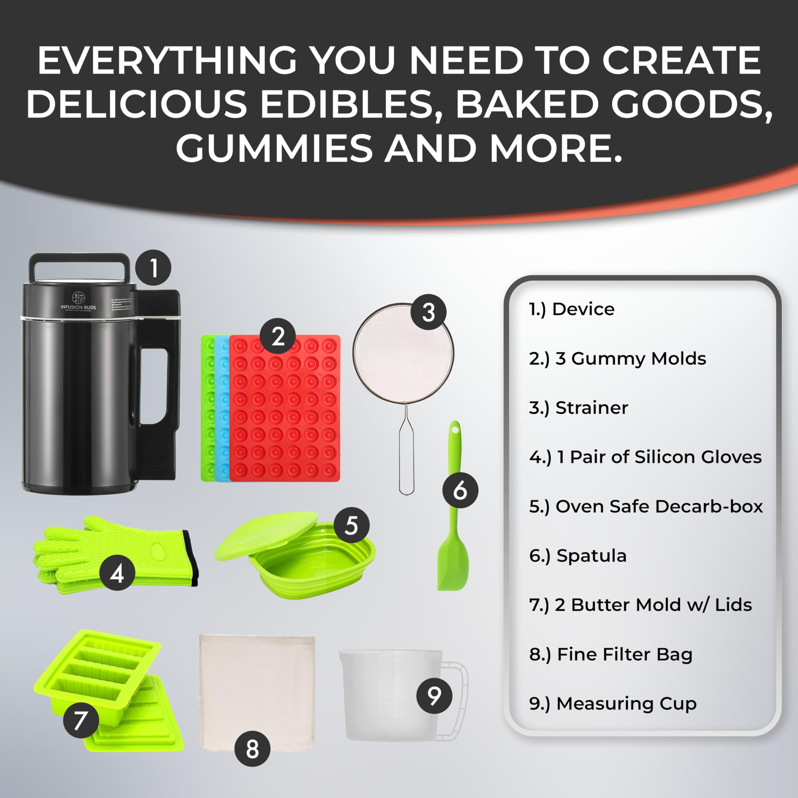 Infusor de mantequilla de brotes de infusión - Máquina para hacer mantequilla a base de hierbas | Máquina infusora de aceite y mantequilla a base de hierbas. Incluye caja Descarb y toneladas de accesorios.