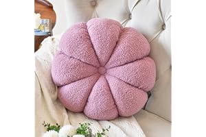 DDLIURY Round Throw Pillow, 17.7" Round Cushion Pillows Pumpkin Decorative Pillows Floor Cushion for Couch Bed Sofa Chair, Soft Purple Aesthetic Circle Seat Cushion Home Decor Pillow for Bedroom Living Room