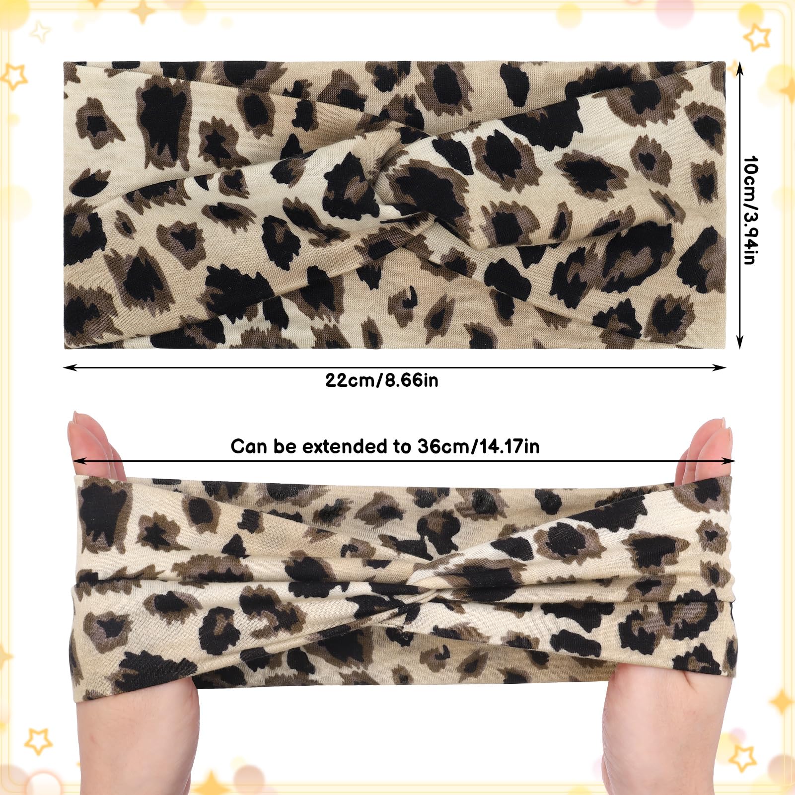 ViEinkaufen 6 Pcs Headbands for Women's Hair, Elastic Head Bands Wide Soft Ladies Headband Boho Fashion Knotted Head Bands Hair Accessories for Women