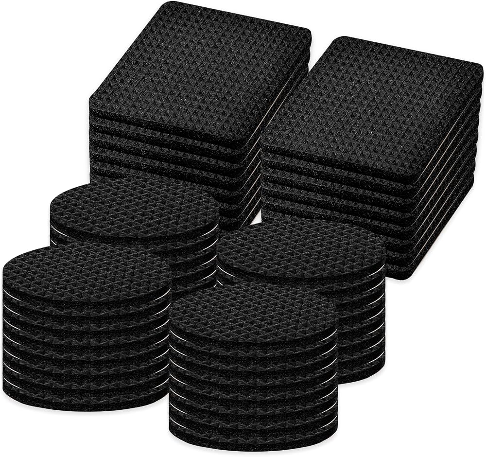 Abeillo Non Slip Furniture Pads 60 Pieces Self Adhesive EVA Round/Square 35mm