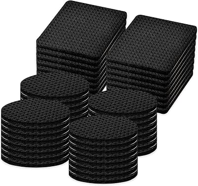 Abeillo Non Slip Furniture Pads 60 Pieces Self Adhesive EVA Round/Square 35mm