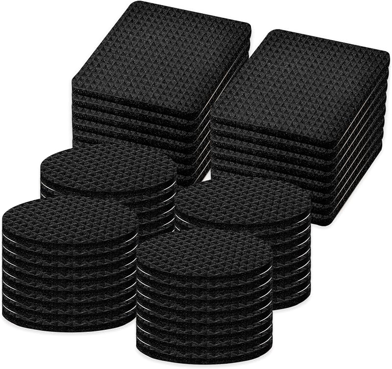 Abeillo Non Slip Furniture Pads 60 Pieces Self Adhesive EVA Round/Square 35mm