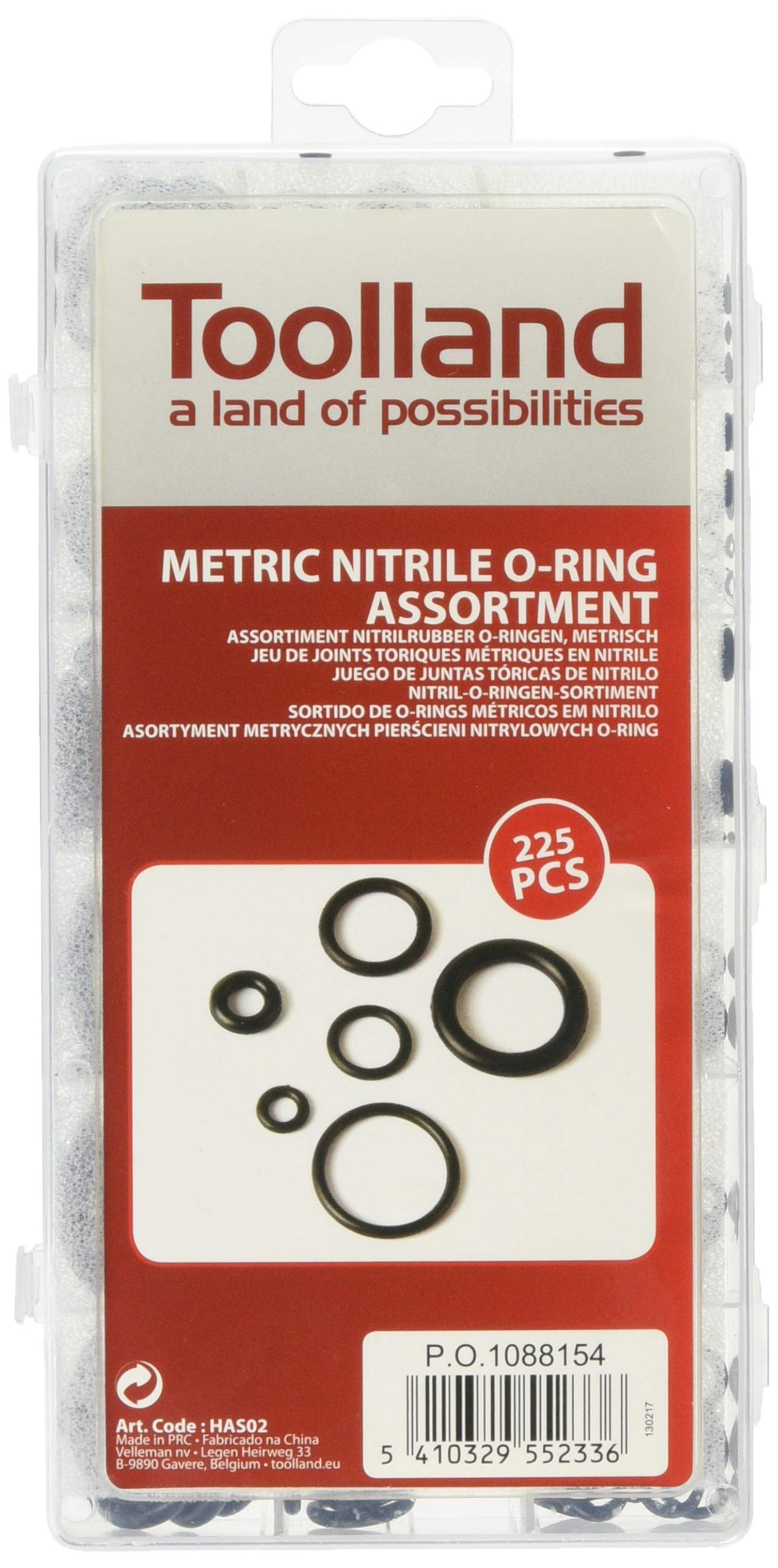 Perel HAS02 Metric Nitrile O Ring Assortment (225-Piece)