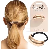Kitsch Medium Gold Hair Cuff &ndash; Decorative Hair Ties For Women, 1pc | Durable &amp; Elegant Hair Accessories &ndash; Metal Ponytail Holder For Braids, Half-Up, Updos &ndash; Daily Hair Elastics