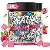 AMZXO Creatine Monohydrate Gummies 6g for Men Women,Complex Creatine Monohydrate Chewable for Muscle Strength,Muscle Building,Energy Boost,Pre-Workout Energy Supplement,Vegan Raspberry - 120 Count