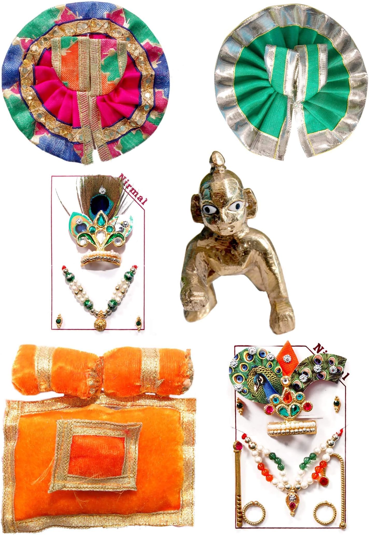 Nirmal Mukut Shringar Ladoo Gopal Shringar Set (Multi)