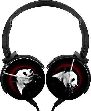 Amazon Co Jp Dajiazhijiaa Ninja Pandaステレオヘッドホンノイズキャンセリングヘッドセット軽量とポータブル有線 ヘッドフォン ブラック 家電 カメラ