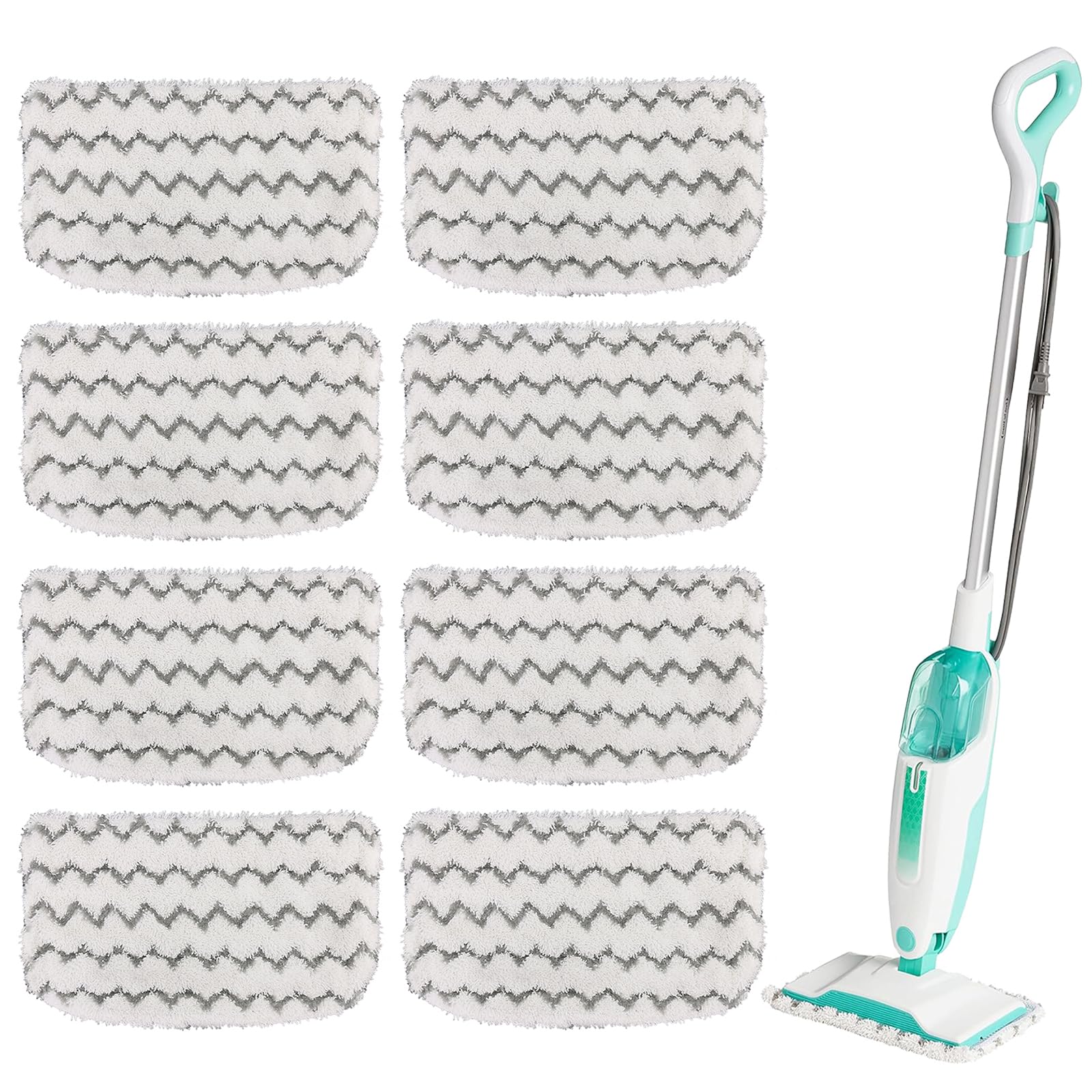 Photo 1 of (PADS ONLY) 8 Pack Microfiber Steam Mop Pads Replacement for Shark Steam Mop S1000, S1000A, S1000C, S1000WM, and S1001C, Dirt Grip Cleaning Pads