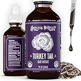 Hodgins Harvest Organic Turkey Tail Mushroom Tincture - Extra Concentrated Dual Extract Antioxidant-Rich Mushroom Drops Supplement for Overall Wellness - Made in USA - 4 fl oz