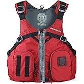 Stohlquist Piseas Lifejacket: USCGA Approved Type III PFD, Optimized Sizing, Dual Zippered Pocket, Multiple mounting Points (Red, XXL)