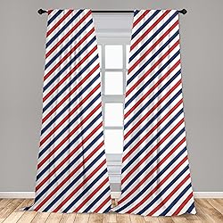 Ambesonne Harbour Stripe Window Curtains, Vintage