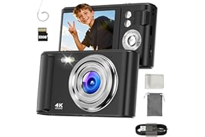 Digital Camera 4K for Kids: 48MP Cameras for Teens Photography - Autofocus Photo Camera Gifts for Children Ages 5-18 - Compac