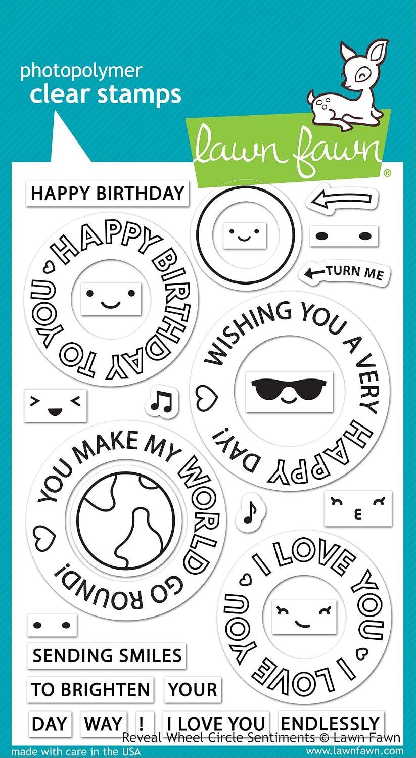 Lawn Fawn Reveal Wheel Circle Sentiments 4"x6" Clear Stamp Set (LF2225), 4 * 6 inches - Image 3